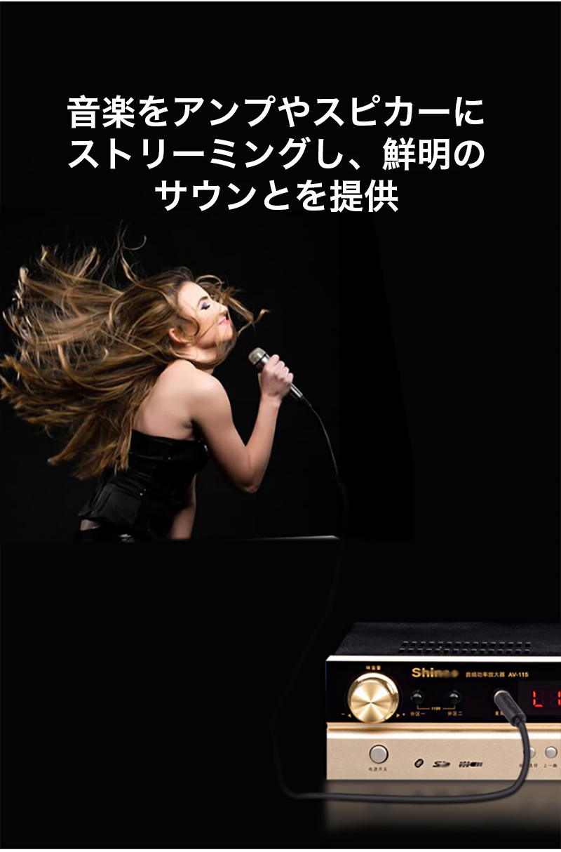 モノラルケーブル 6.35mm 標準プラグ オス-オス ミキサー ギター