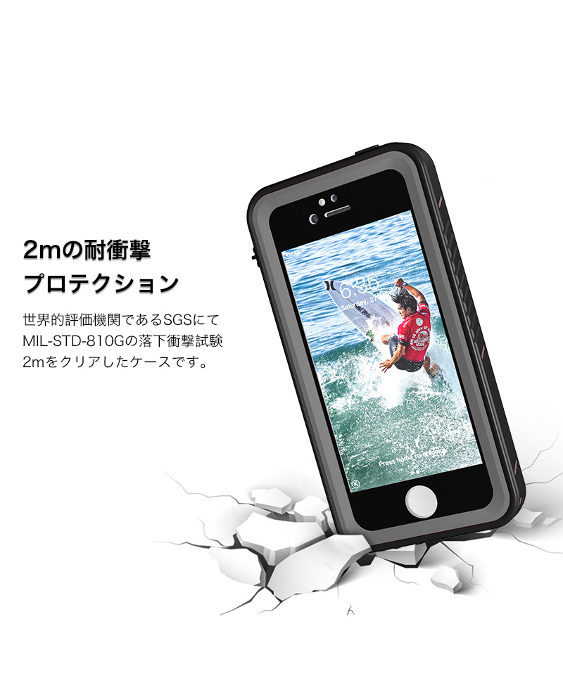 iphonexr ケース 完全防水 iphone se 3 2 ケース IP68防水 iphone x s max フルカバー 耐衝撃 iPhone5s 6s plus ケース iPhone8 7 ケース ブランド フィルム付｜k-seiwa-shop｜08