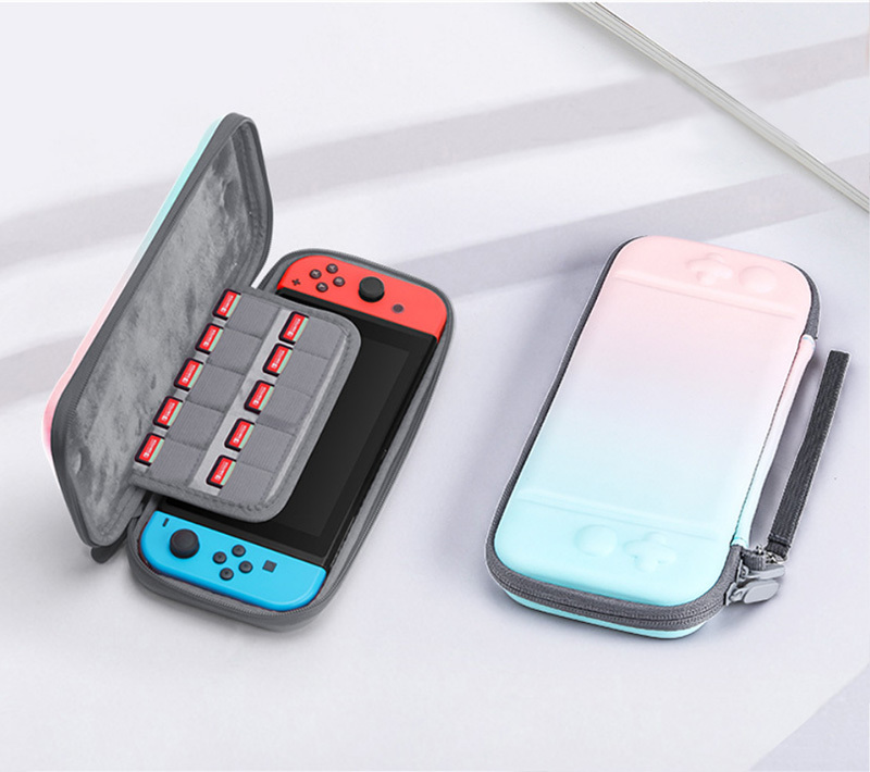 ニンテンドースイッチ ケース グラデーション Nintendo Switch 収納ケース スイッチカバー おしゃれ スタンド機能 カード収納 耐衝撃 全面保護 ストラップ付き お買得