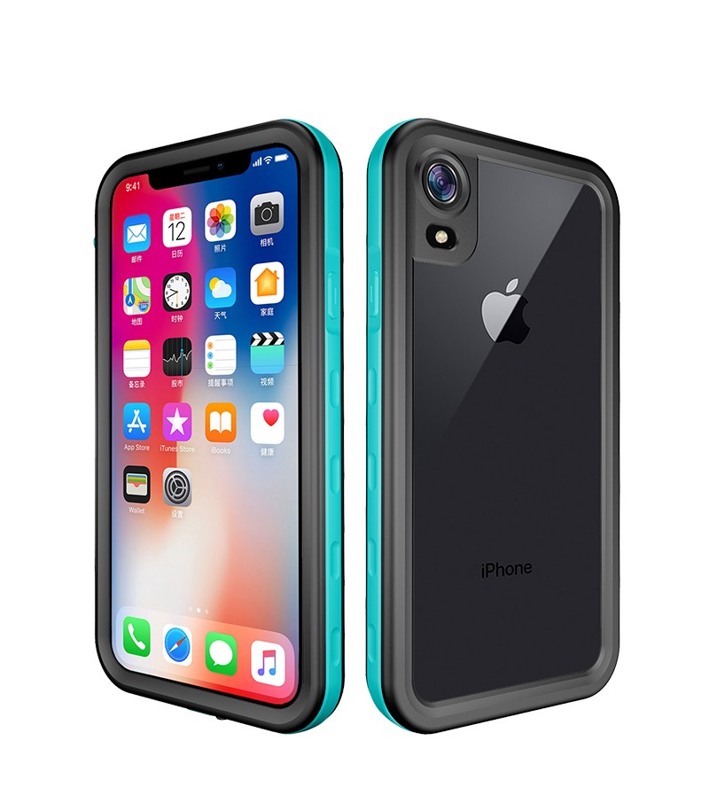 iPhone XR ケース 完全防水 耐衝撃 ブランド iPhoneXR 防水ケース ストラップ付き IP68規格 iPhone XR フルカバー  落下保護 おしゃれ 米軍規格 指紋認証対応