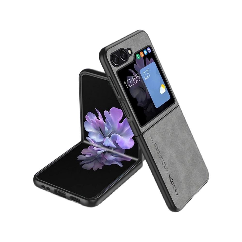 Samsung Galaxy Z Flip 7ブラック ケース付き Galaxy Z Flip7 ケース おしゃれ SAMSUNG Flip6 レザー ギャラクシー