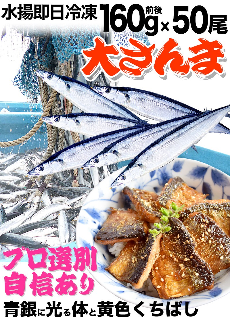 業務用さんま 大 冷凍 １６０g前後５０尾 送料無料 気仙沼 秋刀魚 サンマ 海鮮 ＢＢＱ :y83403167:気仙沼素材屋 Yahoo!店 -  通販 - Yahoo!ショッピング