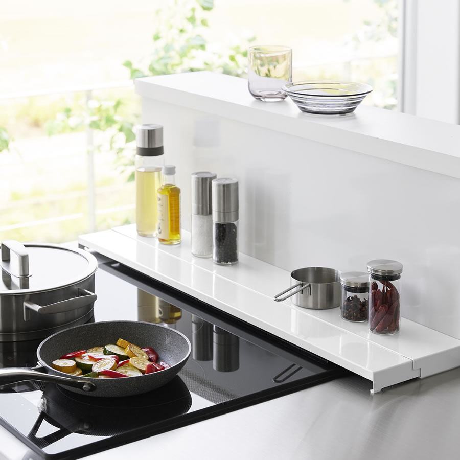 奥行伸縮排気口カバー タワー 75cmコンロ用 キッチン整理用品 フラット なべ置き 4564 4565 tower | tower | 11