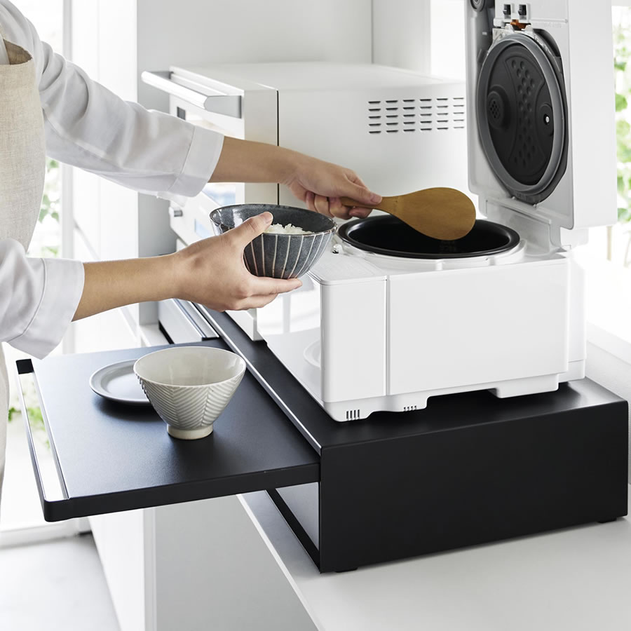 ツーウェイ キッチン家電下引き出し＆スライドテーブル W80 206 レンジ下トレー 補助テーブル 1697・1698 tower | tower | 11