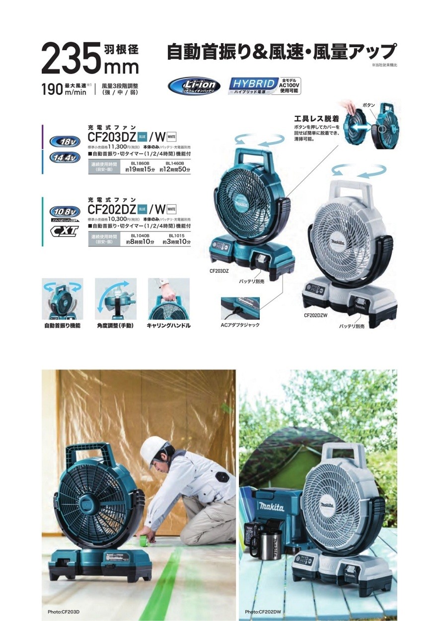 マキタ（makita） 《マキタ正規店》充電式ファン 10.8V CF202DZ (本体