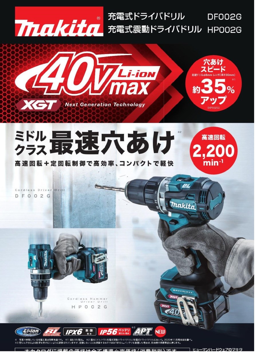 マキタ（makita） 《マキタ正規店》 40V 充電式ドライバドリル 