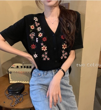 トップス カーディガン ショート ショート丈 l 半袖 Vネック スリム 細身 かわいい 大人可愛い きれいめ シンプル カジュアル 大人 上品 お洒