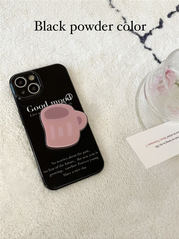iPhoneケース 英字 カップ l ピンク スマホスタンド シリコン キュート 可愛い 大人女子 スマホケース 韓国｜k-trendy｜08