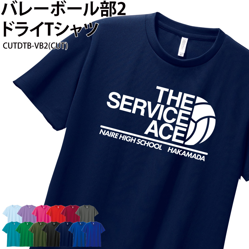 ドライTシャツ バレーボール クラブ 部活 サークル チーム ユニフォーム トレーニングウェア 練習着 UVカット ポリエステル100 CUTDTB-VB2