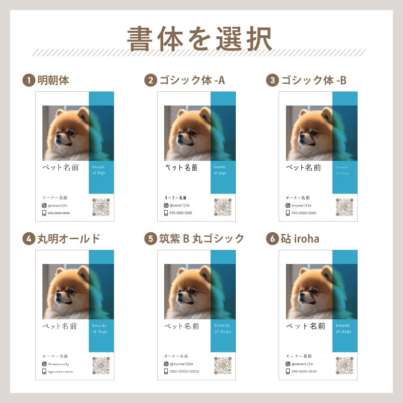 名刺 写真 ペット名刺 プロフィール カード インスタ QR ショップカード 縦型 縦 簡単 カラー コーポレイトカラー おしゃれ かわいい 犬 猫 ペット meishi-pro2｜k-uniform-m｜03