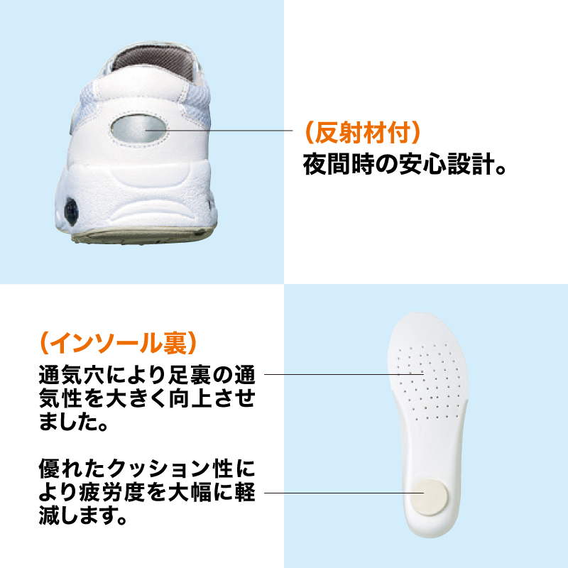 ナースシューズ 白 男女兼用 メッシュ 通気性 軽量 スニーカー 幅広  