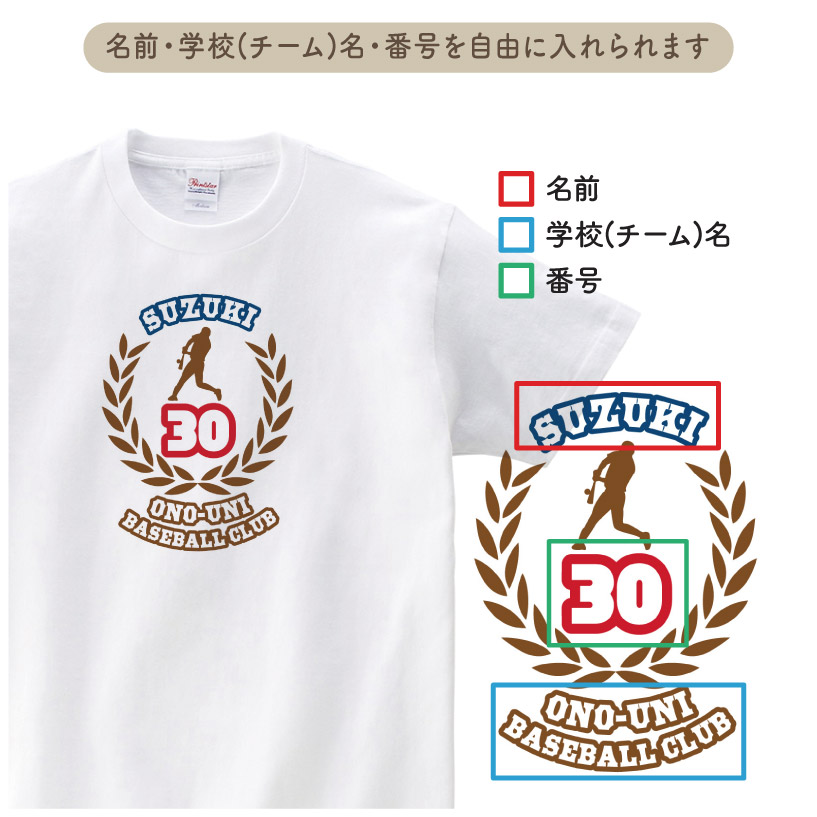 ベースボールTシャツ 野球 部活 Tシャツ クラブ 会社 ユニフォーム チーム オリジナル 名入れ 名前 お揃い original-t-y-5｜k-uniform｜02