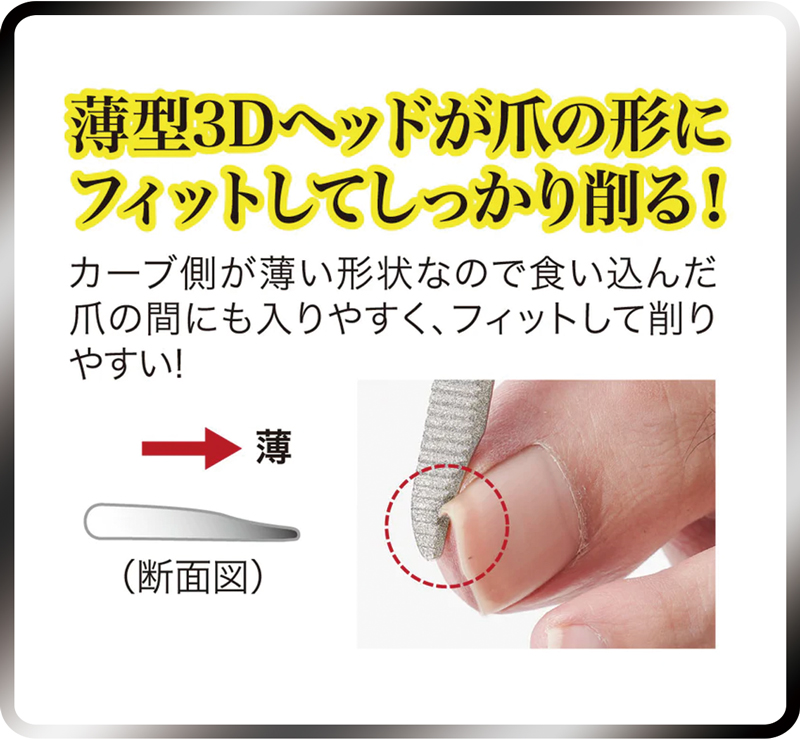 【メール便送料無料】 ダイヤモンド研磨剤 3way 巻き爪やすり スティック ステンレス 薄い 巻き爪 矯正 やすり ケア 巻き爪爪切り 爪垢取り 足爪やすり 321092