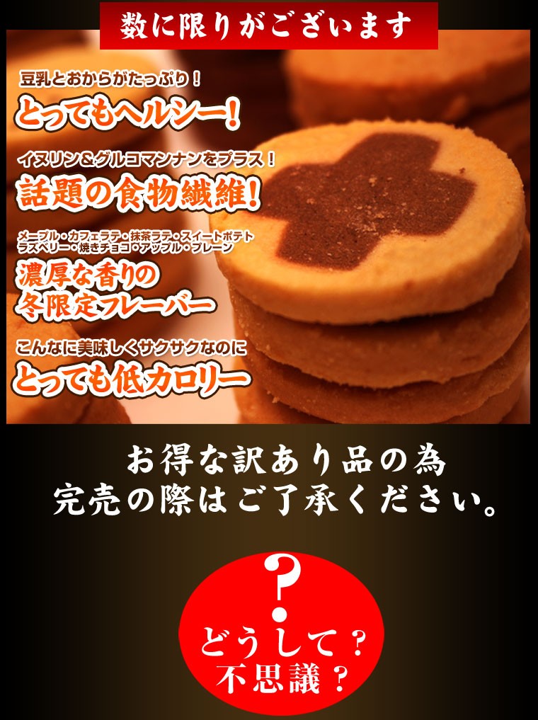 冬の豆乳おからクッキー 豆乳おからクッキー 訳あり お試し 