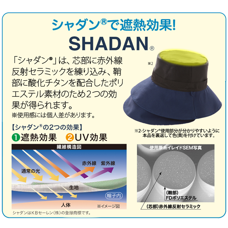 遮熱 UVカット つば広 ハット レディース つば13cm クール繊維
