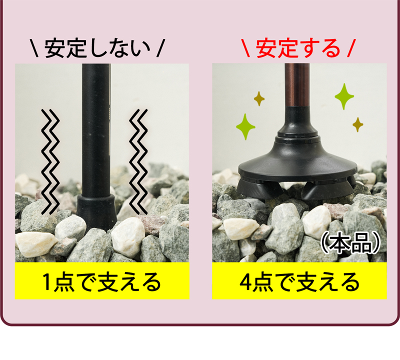 折りたためる あんしんステッキ 専用 替えゴム 4個セット 折りたたみ杖 四点杖 軽量 専用交換ゴム 交換用 ゴム ステッキ用ゴム 杖 介護杖 つえ先ゴム 328438