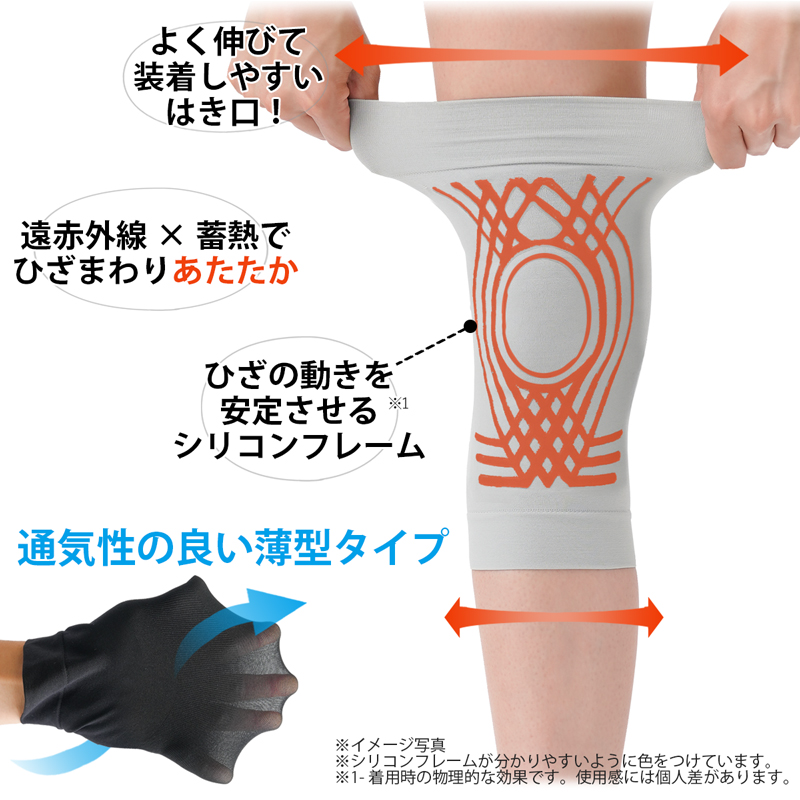 膝サポーター 1枚入り 薄手 薄型 高齢者 保温 女性 レディース メンズ