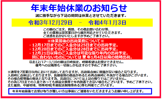 休業案内