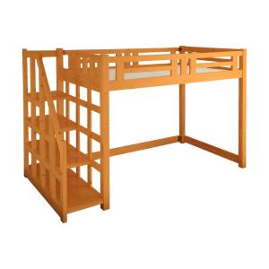 階段付き　木製ロフトベッド　セミダブル