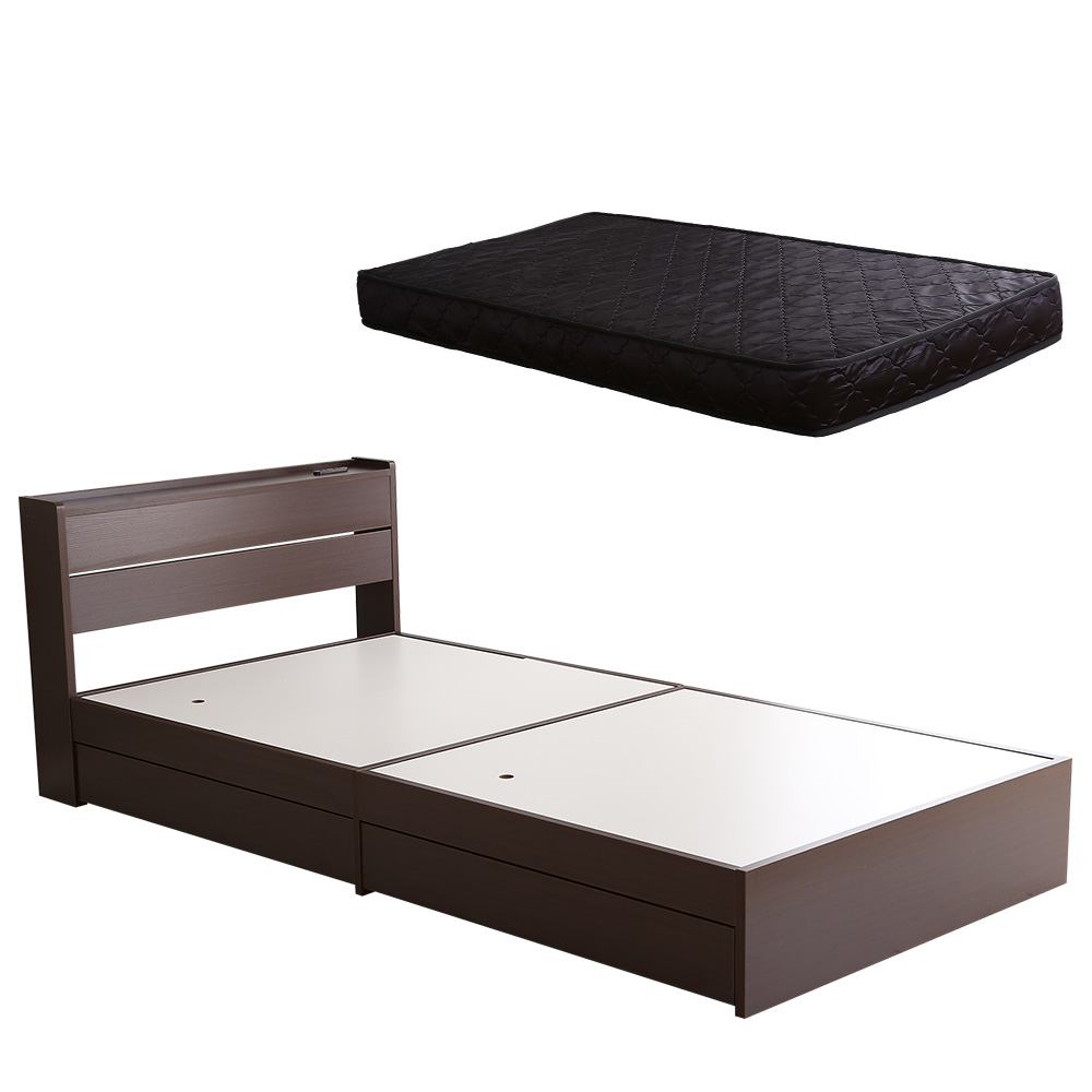 グランテイスト ベッド マットレス付き セミシングル おしゃれ SS 木製