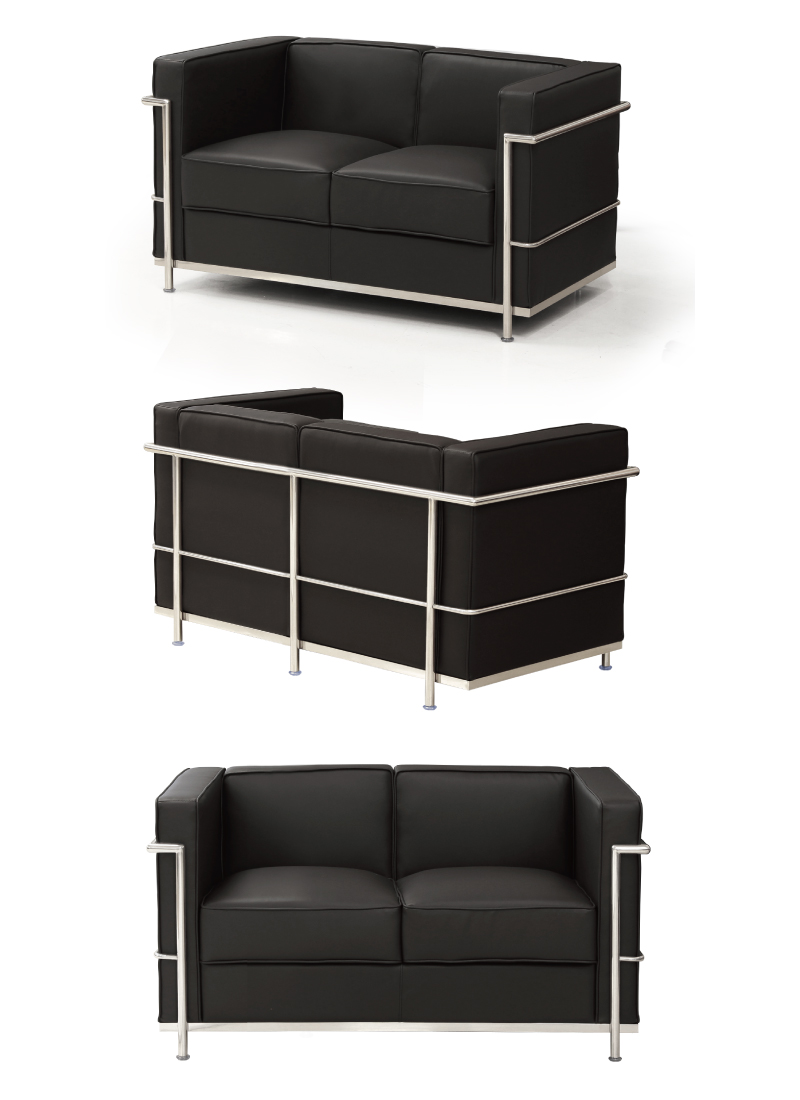 ル・コルビュジェ LC2ソファ リプロダクト 黒 チェア - 椅子