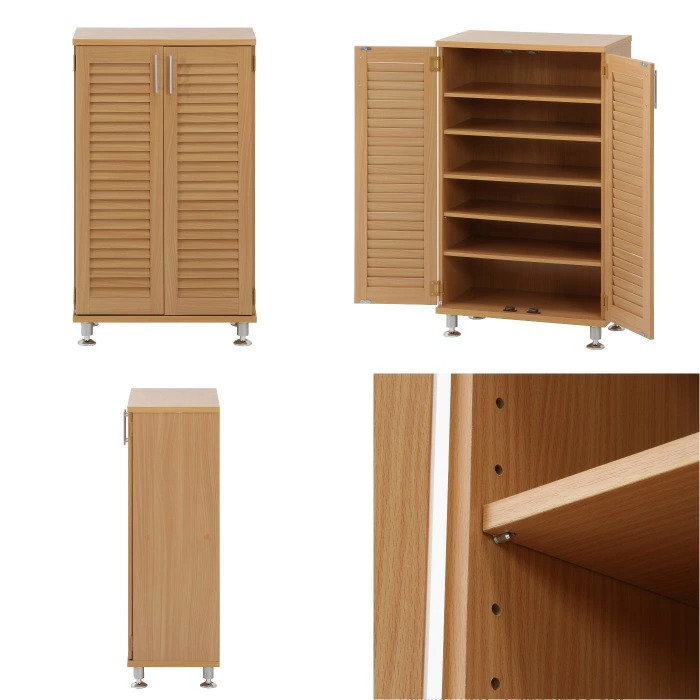 下駄箱 木製 シューズボックス ルーバー扉 靴箱 シューズラック 幅60cm