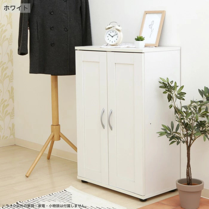 下駄箱 木製 シューズラック 幅60cm 棚板高さ調整可能 可動棚タイプ