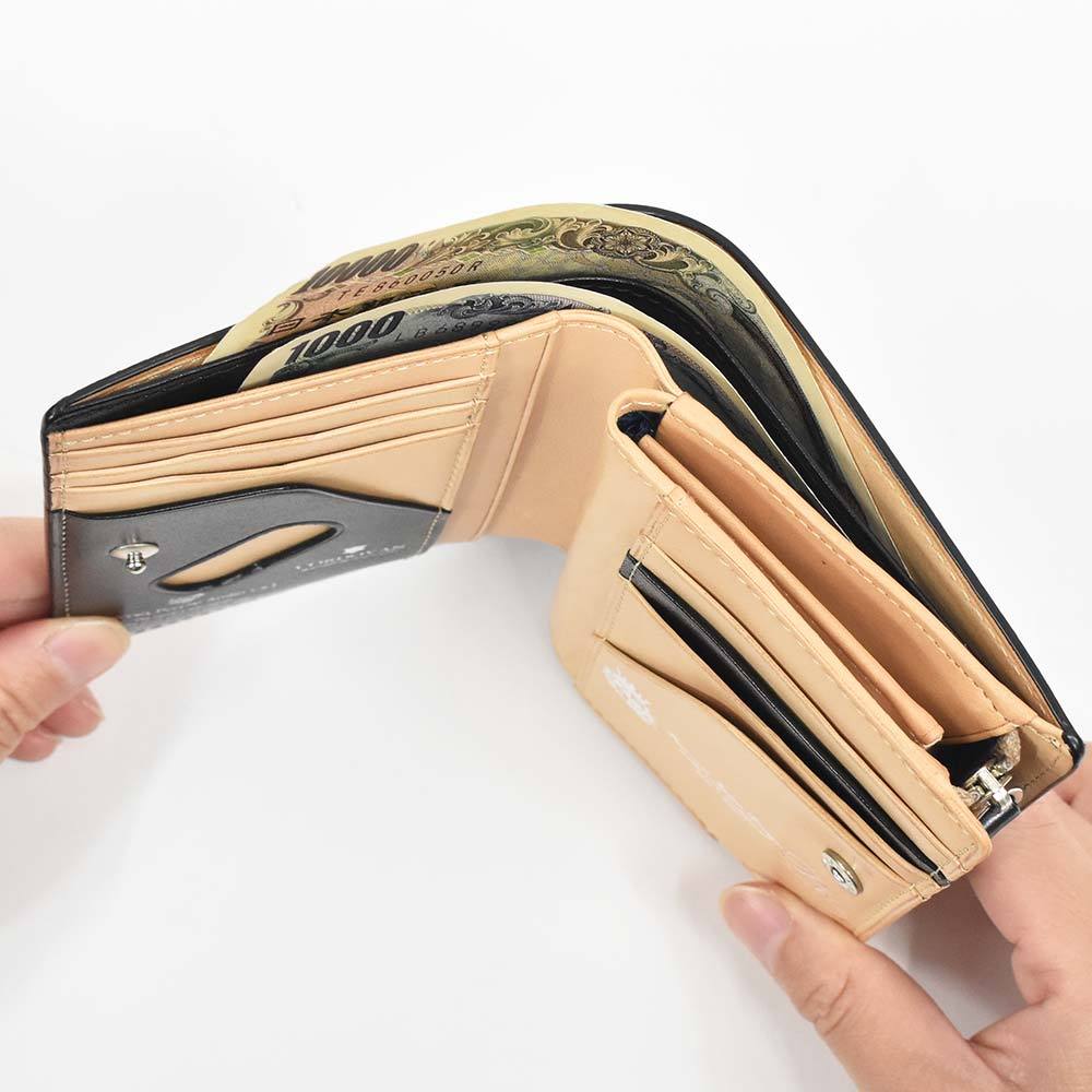 二つ折り財布 縦型コンパクト ロカド ミュージアムコードバン