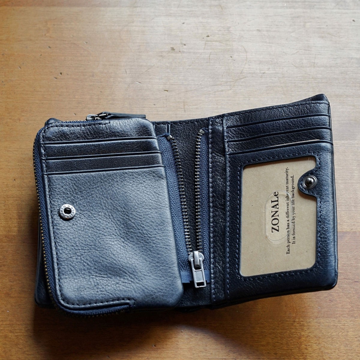 ZONALe 財布 ゾナール 二つ折り財布 2つ折り 本革 革 レザー メンズ