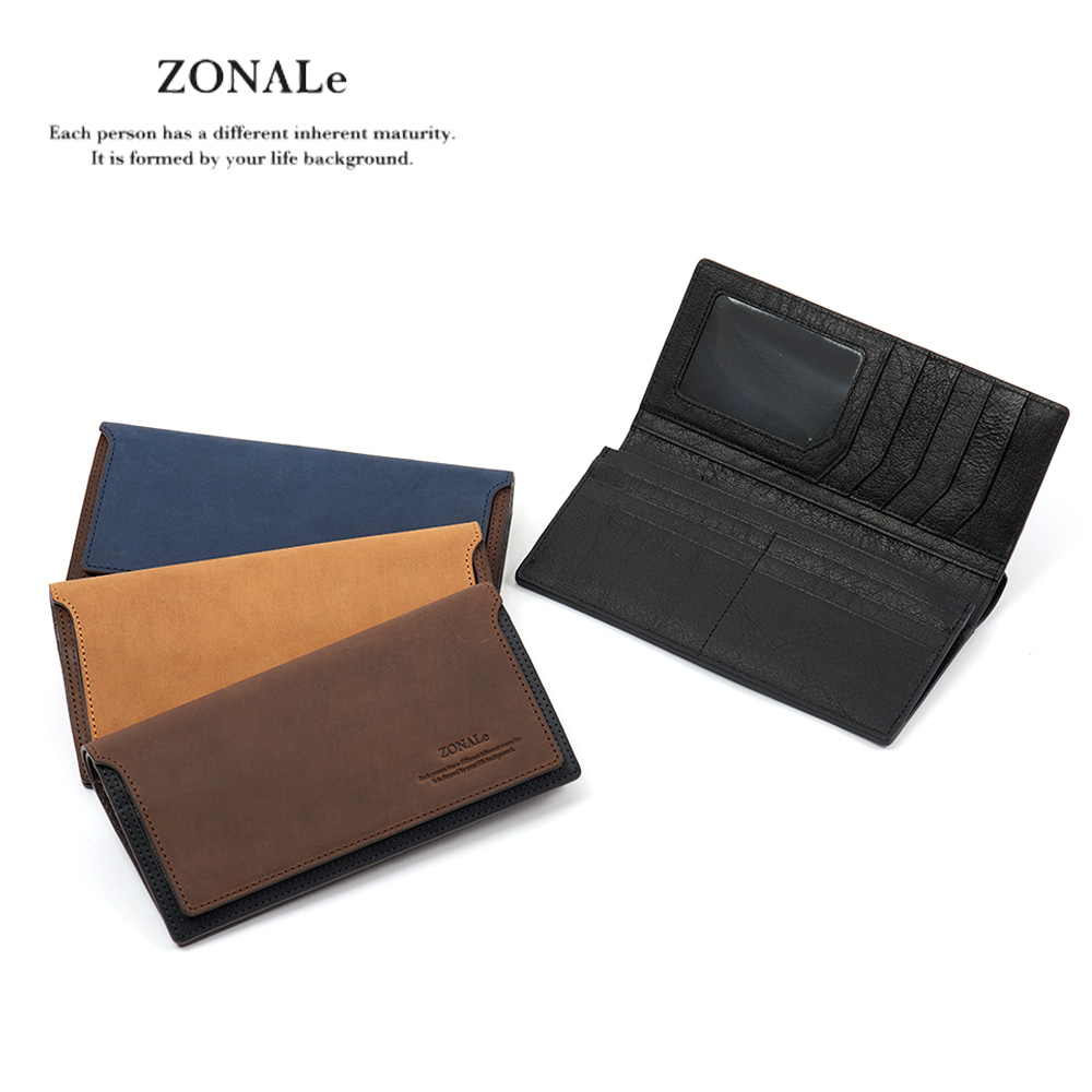 ZONALe（ゾナール） 長財布 かぶせ 財布 本革 革 レザー メンズ