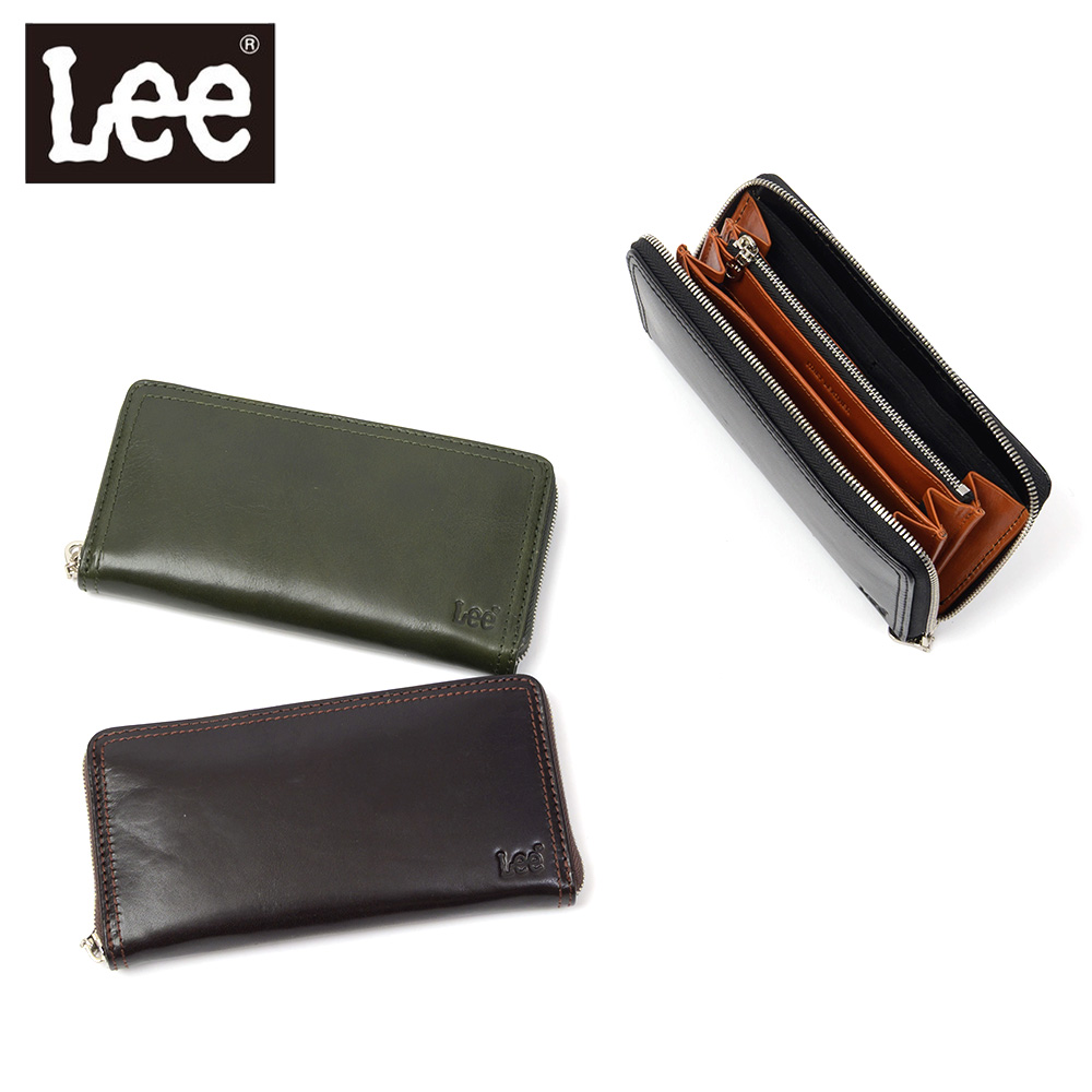 Lee（リー） 長財布 ラウンドファスナー メンズ 男性 本革 牛革 革