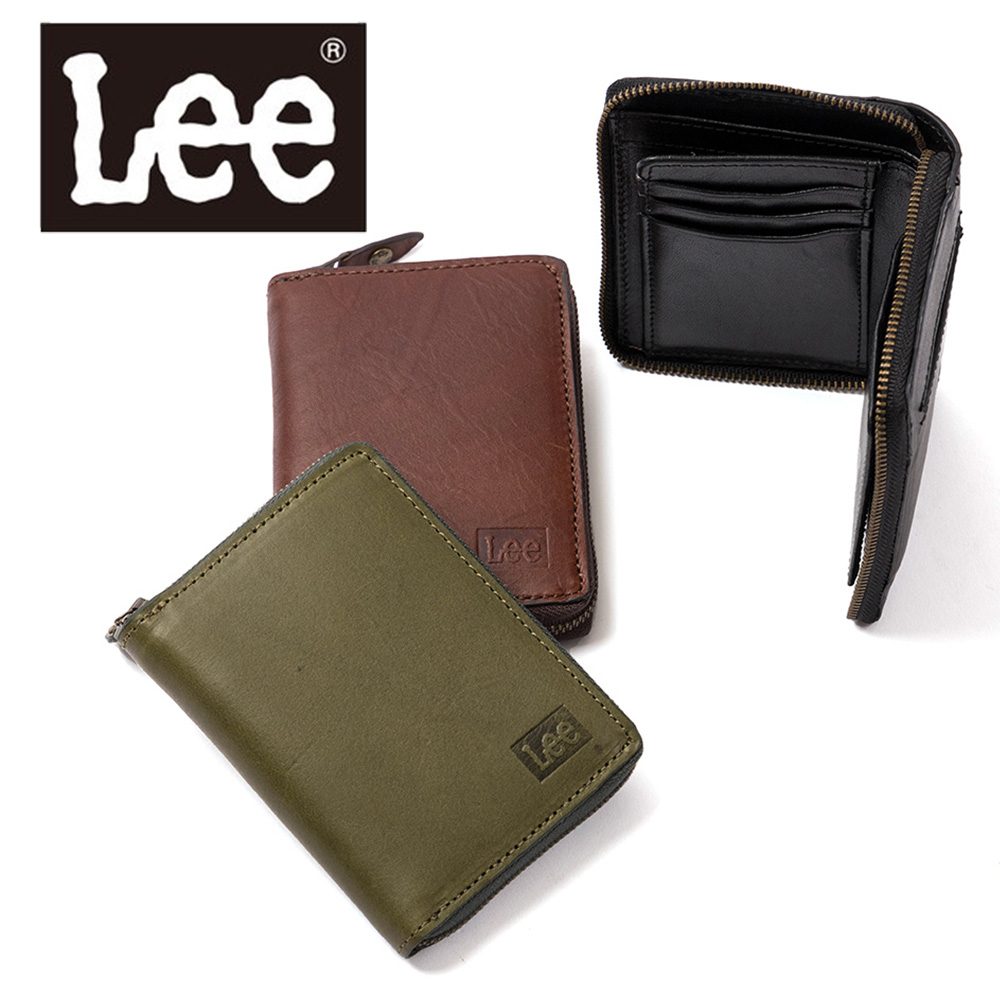 Lee 財布 ミドルウォレット 二つ折り 縦型 リー メンズ レディース 本革 革 レザー 二つ折り財布 320-1793