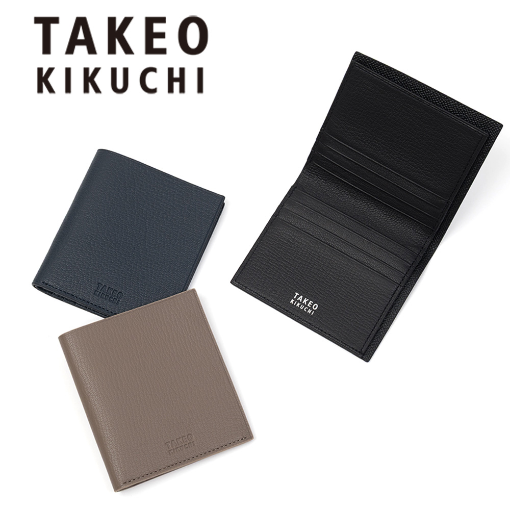 TAKEO KIKUCHI（タケオキクチ） 二つ折り財布 小銭入れなし 財布 純札