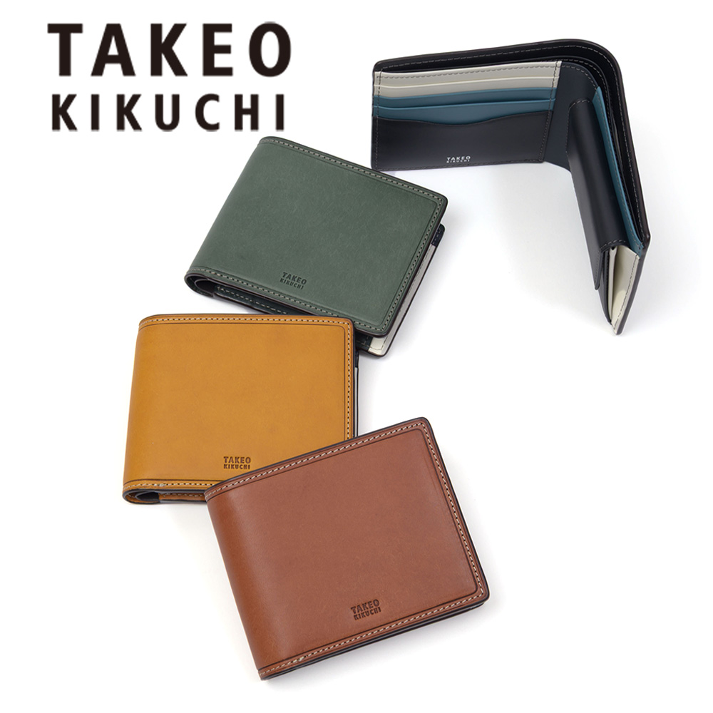 TAKEO KIKUCHI 最大33% 7/3限定 タケオキクチ 財布 二つ折り財布