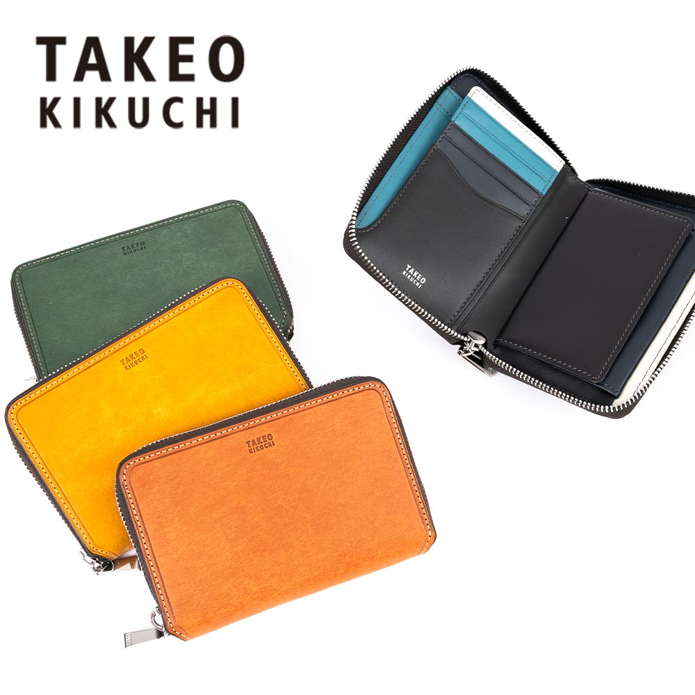 TAKEO KIKUCHI（タケオキクチ） ミドルウォレット 二つ折り財布 財布