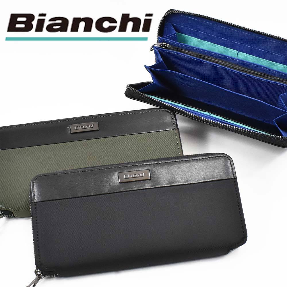 ビアンキ 長財布 Bianchi 財布 ラウンドファスナー メンズ 大容量 小銭