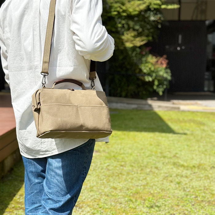 ショルダーバッグ ミニ ボストンバッグ レディース 帆布 撥水 2way  