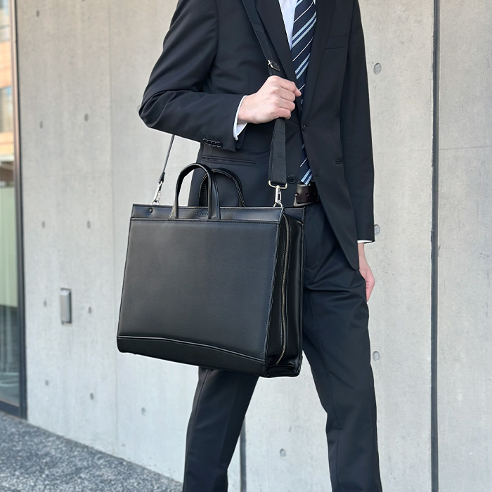 ビジネスバッグ ブリーフケース a3 2way 撥水 大きめ 薄型 自立 メンズ