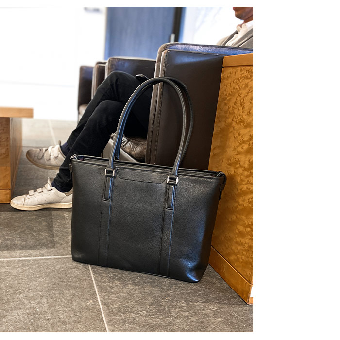 美品 LLBean オールレザー トートバッグ 肩掛け ビジネス A4大容量 黒 トートバッグ 本革 革 レザー 大きめ 大容量 メンズ レディース