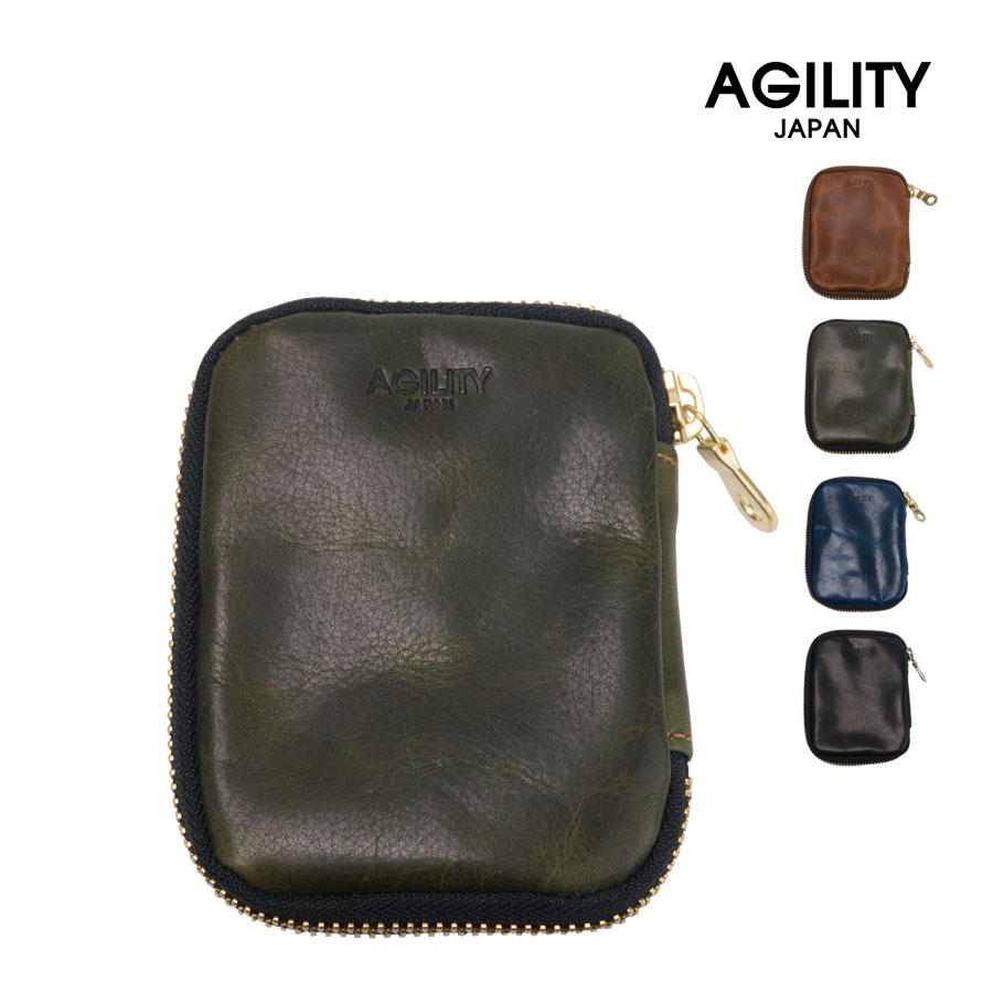 AGILITY（アジリティ） キーケース スマートキー2個収納 革 小銭入れ付