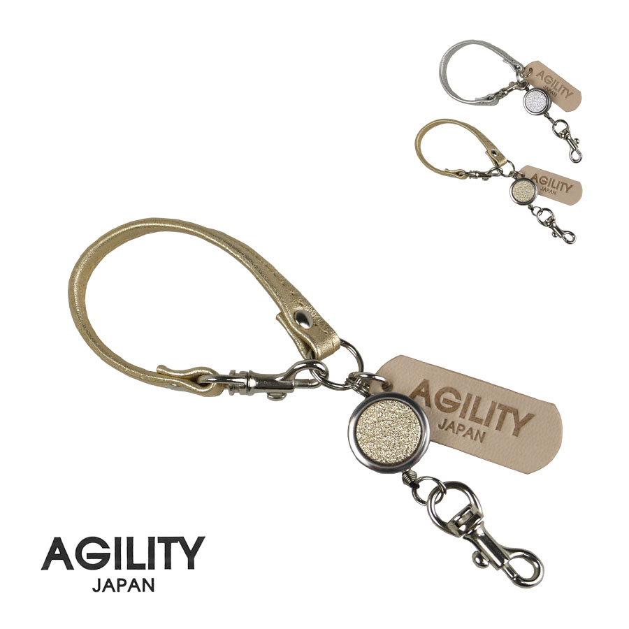 AGILITY（アジリティ） ストラップ リール付き 本革 革 リール付き