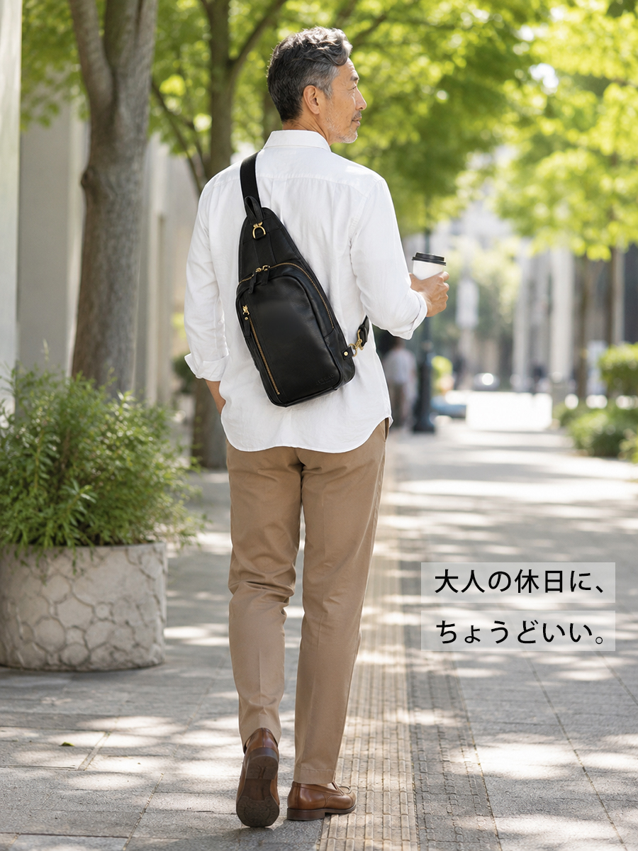 ボディバッグ 革 メンズ 60代 50代 本革 日本製 豊岡鞄 大きめ 皮 ブランド ショルダーバッグ ボディーバック 斜めかけバック カバンの画像