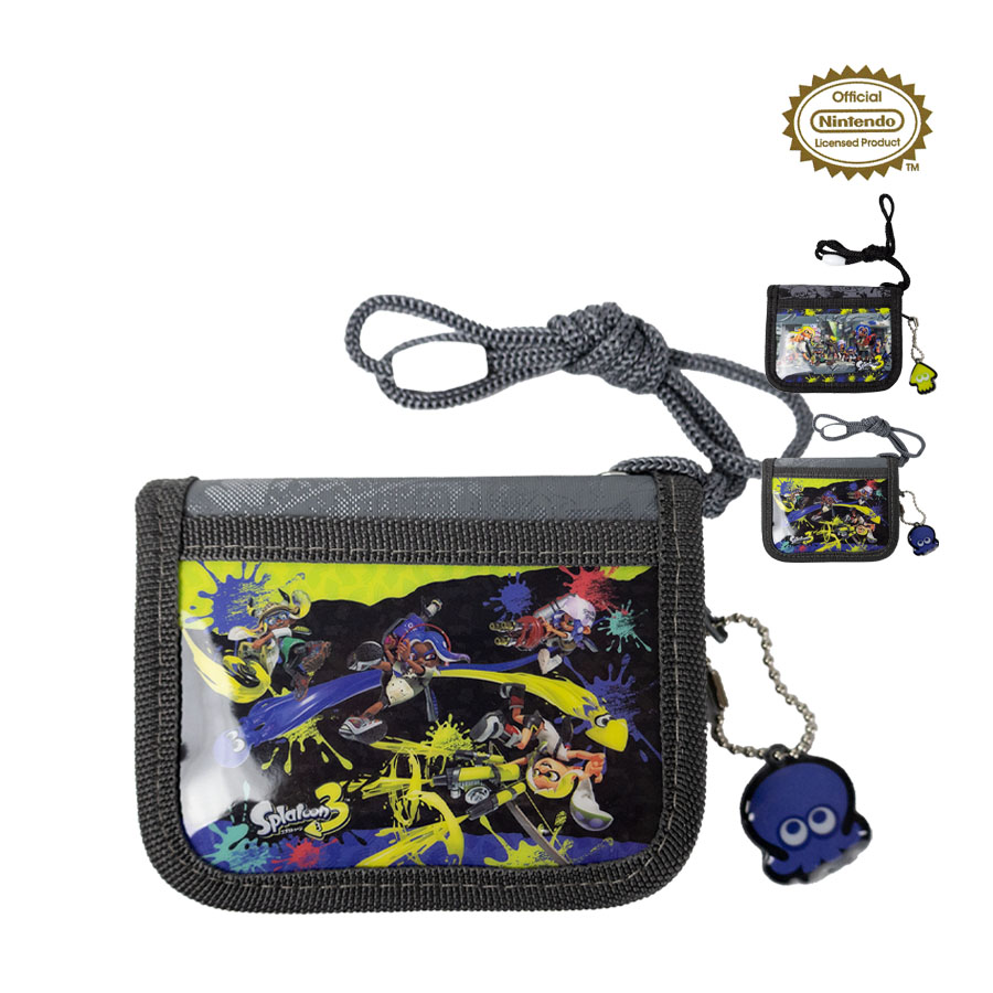 キッズ 財布 男の子 Splatoon3 スプラトゥーン3 二つ折り財布 小学生 ネックストラップ ラウンドファスナー ウォレット キャラクター イカ  タコ SPT1213 SPT1223