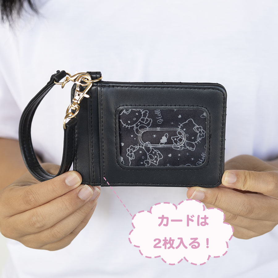 パスケース レディース カード2枚 ストラップ付 定期入れ 通勤 通学