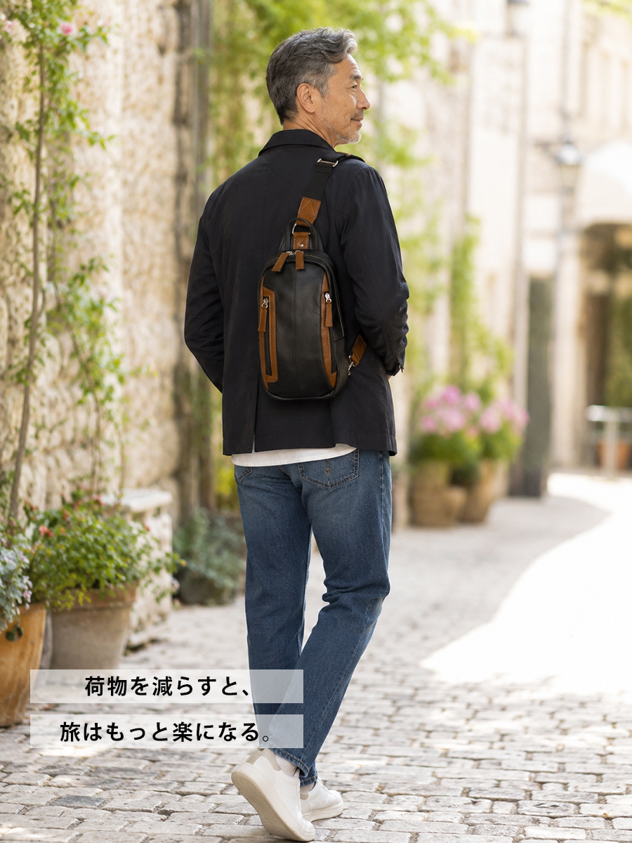 ボディバッグ メンズ 本革 革 大きめ おすすめ 人気 50代 60代 レザー