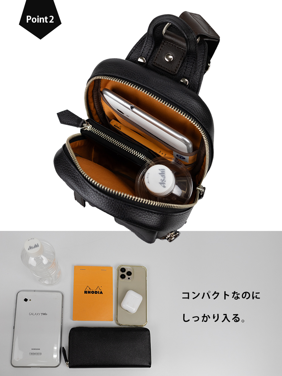 ボディバッグ メンズ 本革 革 大きめ おすすめ 人気 50代 60代 レザー