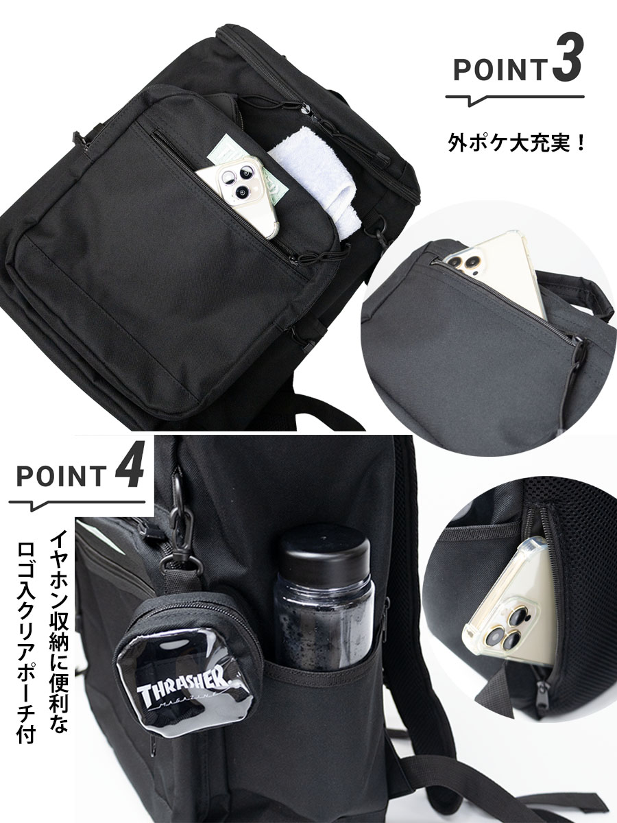THRASHER（スラッシャー） リュックサック メンズ レディース スクエア