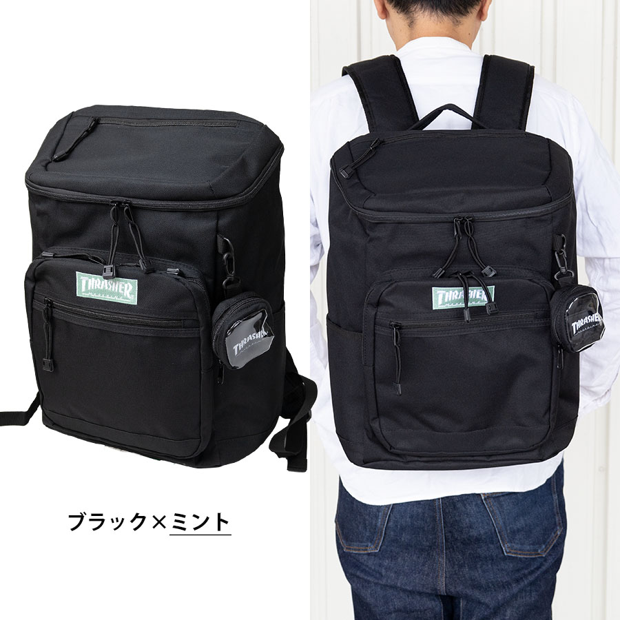 THRASHER リュックサック メンズ レディース スクエア型 大容量