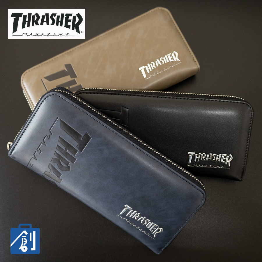 THRASHER 財布 メンズ 長財布 ラウンドファスナー ブランド 大人 THRASHER 財布 メンズ 長財布 ラウンドファスナー ブランド 大人