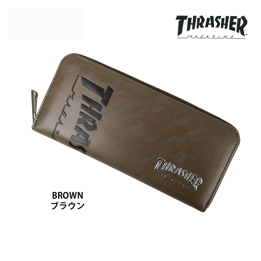 THRASHER（スラッシャー） 財布 メンズ 長財布 ラウンドファスナー